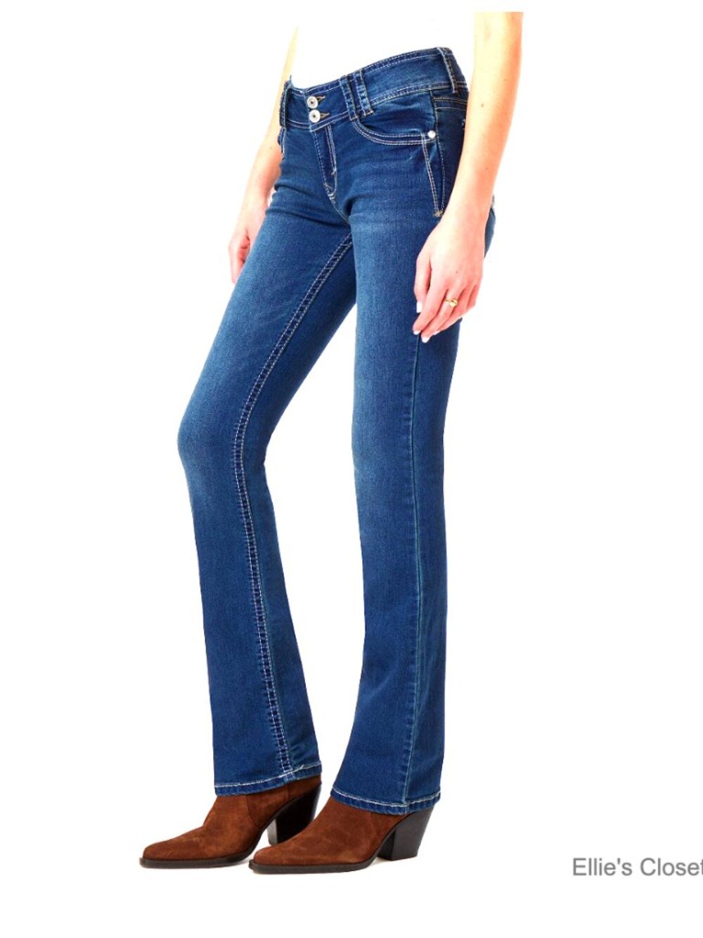 Bootcut Curvy Jeans Mid Rise Insta Stretch Denim Women Size Inclusive